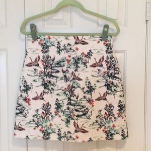 Beautiful floral bird print skirt